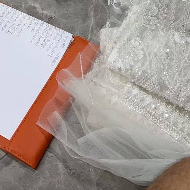 Sample selection and handwritten order notes on site